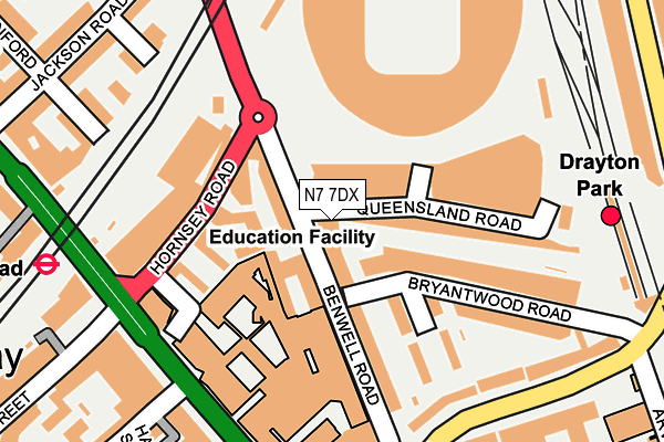 N7 7DX map - OS OpenMap – Local (Ordnance Survey) N7 7DX map - OS OpenMap – Local (Ordnance Survey)