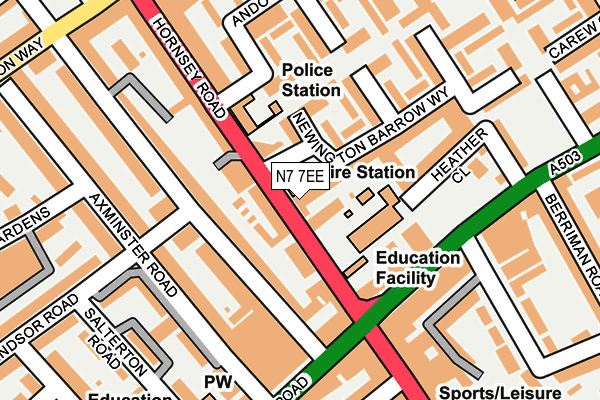 N7 7EE map - OS OpenMap – Local (Ordnance Survey)