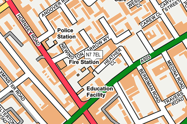 N7 7EL map - OS OpenMap – Local (Ordnance Survey) N7 7EL map - OS OpenMap – Local (Ordnance Survey)