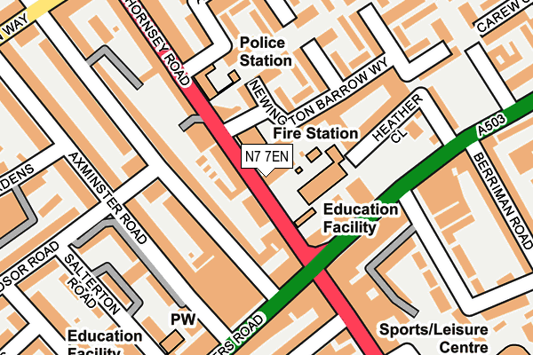 N7 7EN map - OS OpenMap – Local (Ordnance Survey) N7 7EN map - OS OpenMap – Local (Ordnance Survey)