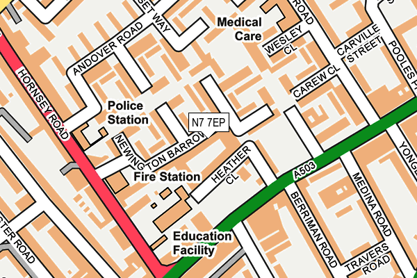 N7 7EP map - OS OpenMap – Local (Ordnance Survey) N7 7EP map - OS OpenMap – Local (Ordnance Survey)