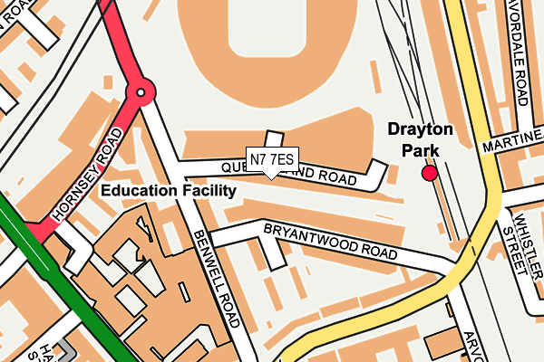 N7 7ES map - OS OpenMap – Local (Ordnance Survey) N7 7ES map - OS OpenMap – Local (Ordnance Survey)