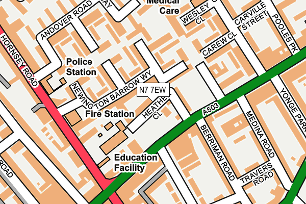 N7 7EW map - OS OpenMap – Local (Ordnance Survey) N7 7EW map - OS OpenMap – Local (Ordnance Survey)
