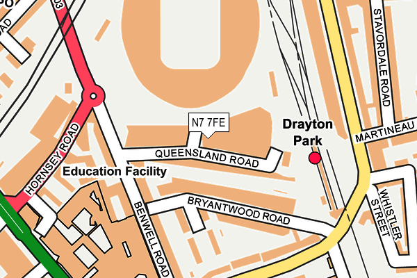 N7 7FE map - OS OpenMap – Local (Ordnance Survey) N7 7FE map - OS OpenMap – Local (Ordnance Survey)