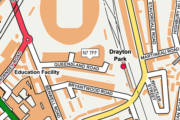 N7 7FF map - OS OpenMap – Local (Ordnance Survey)