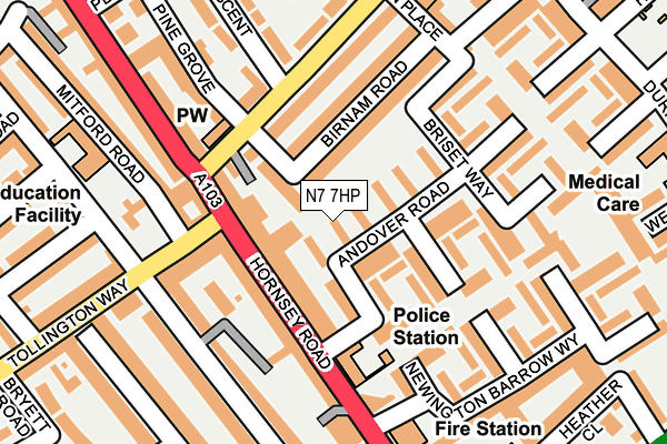 N7 7HP map - OS OpenMap – Local (Ordnance Survey) N7 7HP map - OS OpenMap – Local (Ordnance Survey)