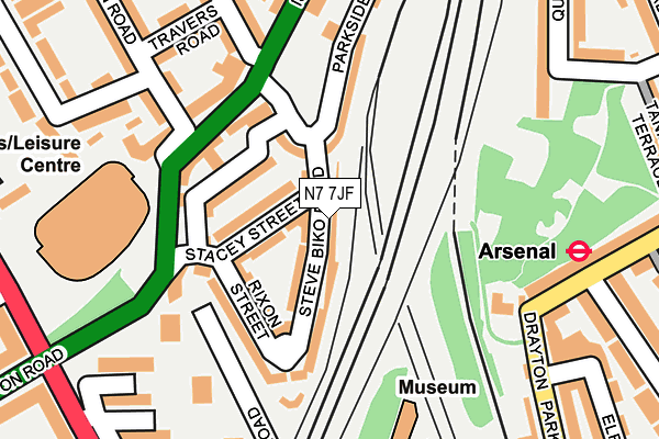 N7 7JF map - OS OpenMap – Local (Ordnance Survey) N7 7JF map - OS OpenMap – Local (Ordnance Survey)