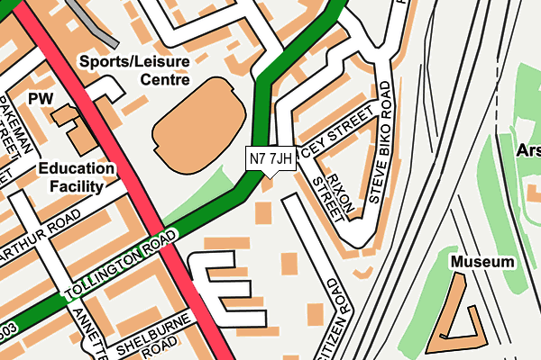 N7 7JH map - OS OpenMap – Local (Ordnance Survey) N7 7JH map - OS OpenMap – Local (Ordnance Survey)