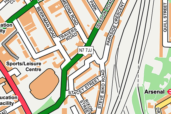 N7 7JJ map - OS OpenMap – Local (Ordnance Survey) N7 7JJ map - OS OpenMap – Local (Ordnance Survey)