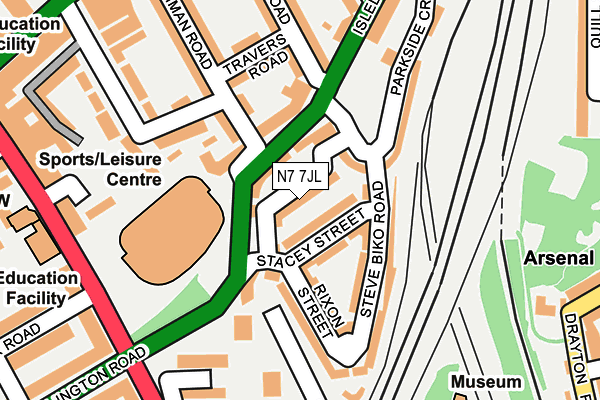 N7 7JL map - OS OpenMap – Local (Ordnance Survey) N7 7JL map - OS OpenMap – Local (Ordnance Survey)