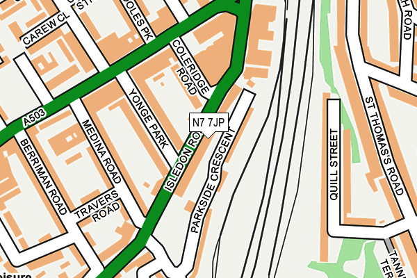 N7 7JP map - OS OpenMap – Local (Ordnance Survey) N7 7JP map - OS OpenMap – Local (Ordnance Survey)