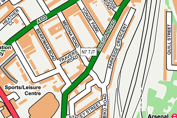 N7 7JT map - OS OpenMap – Local (Ordnance Survey) N7 7JT map - OS OpenMap – Local (Ordnance Survey)