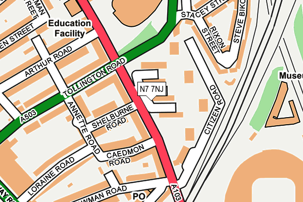 N7 7NJ map - OS OpenMap – Local (Ordnance Survey) N7 7NJ map - OS OpenMap – Local (Ordnance Survey)