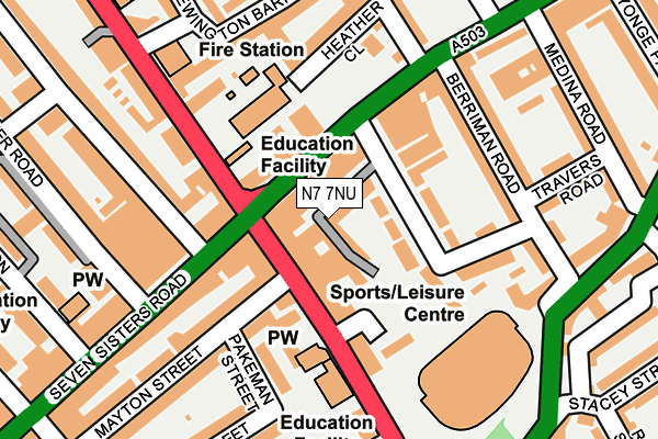 N7 7NU map - OS OpenMap – Local (Ordnance Survey) N7 7NU map - OS OpenMap – Local (Ordnance Survey)