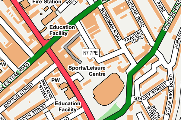 N7 7PE map - OS OpenMap – Local (Ordnance Survey) N7 7PE map - OS OpenMap – Local (Ordnance Survey)