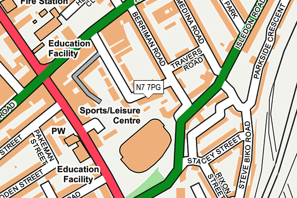 N7 7PG map - OS OpenMap – Local (Ordnance Survey) N7 7PG map - OS OpenMap – Local (Ordnance Survey)