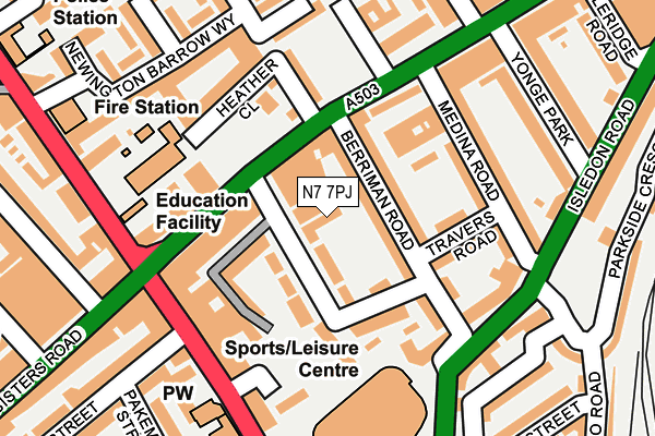 N7 7PJ map - OS OpenMap – Local (Ordnance Survey) N7 7PJ map - OS OpenMap – Local (Ordnance Survey)