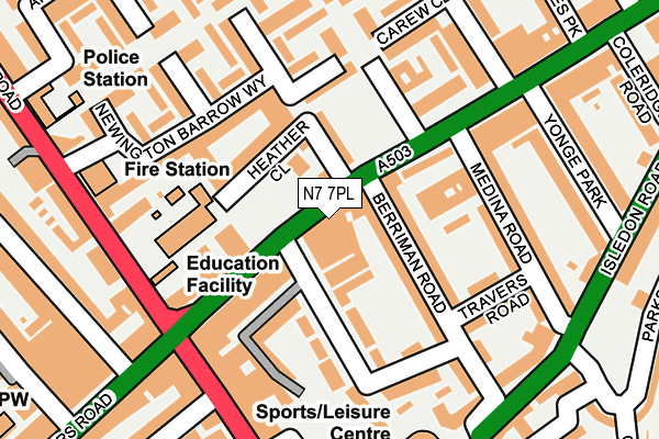 N7 7PL map - OS OpenMap – Local (Ordnance Survey) N7 7PL map - OS OpenMap – Local (Ordnance Survey)