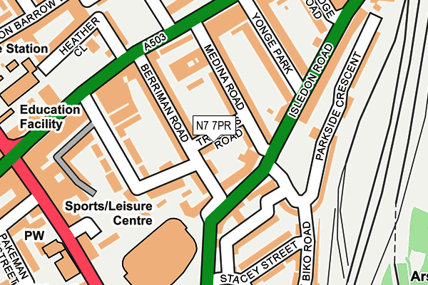 N7 7PR map - OS OpenMap – Local (Ordnance Survey) N7 7PR map - OS OpenMap – Local (Ordnance Survey)
