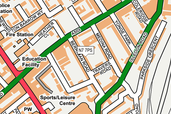 N7 7PS map - OS OpenMap – Local (Ordnance Survey) N7 7PS map - OS OpenMap – Local (Ordnance Survey)