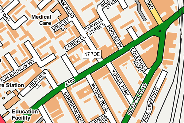 N7 7QE map - OS OpenMap – Local (Ordnance Survey) N7 7QE map - OS OpenMap – Local (Ordnance Survey)