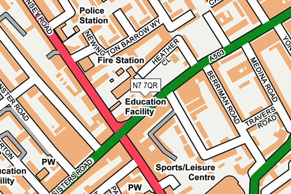 N7 7QR map - OS OpenMap – Local (Ordnance Survey) N7 7QR map - OS OpenMap – Local (Ordnance Survey)