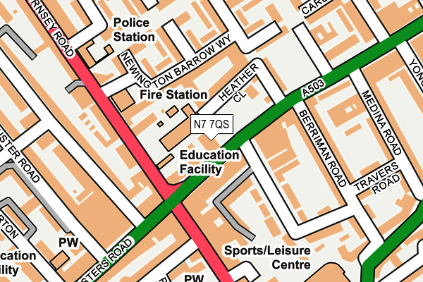 N7 7QS map - OS OpenMap – Local (Ordnance Survey) N7 7QS map - OS OpenMap – Local (Ordnance Survey)
