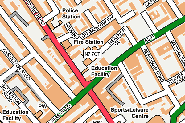 N7 7QT map - OS OpenMap – Local (Ordnance Survey) N7 7QT map - OS OpenMap – Local (Ordnance Survey)