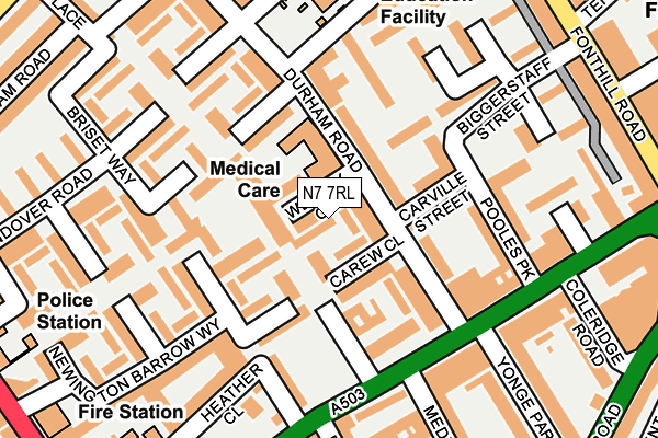N7 7RL map - OS OpenMap – Local (Ordnance Survey) N7 7RL map - OS OpenMap – Local (Ordnance Survey)