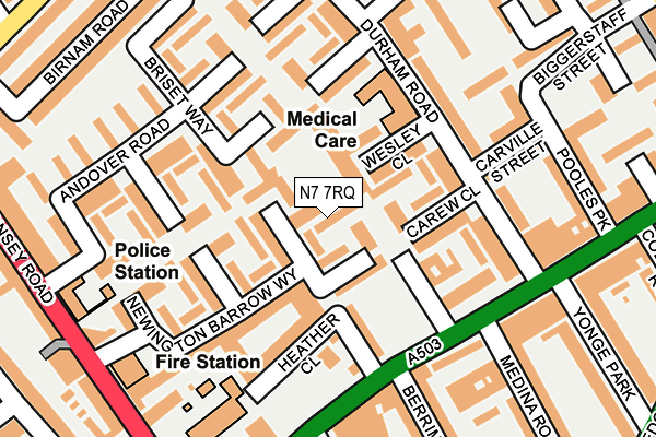 N7 7RQ map - OS OpenMap – Local (Ordnance Survey) N7 7RQ map - OS OpenMap – Local (Ordnance Survey)