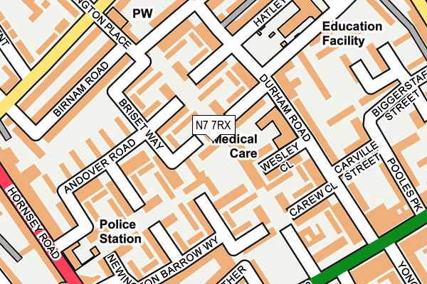 N7 7RX map - OS OpenMap – Local (Ordnance Survey) N7 7RX map - OS OpenMap – Local (Ordnance Survey)
