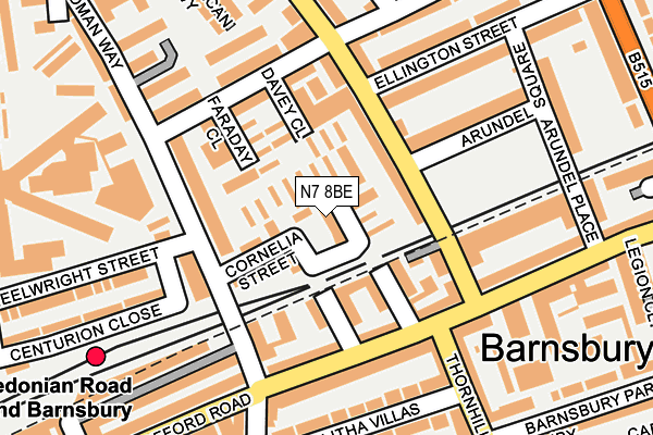 N7 8BE map - OS OpenMap – Local (Ordnance Survey) N7 8BE map - OS OpenMap – Local (Ordnance Survey)