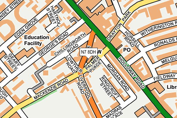 N7 8DH map - OS OpenMap – Local (Ordnance Survey) N7 8DH map - OS OpenMap – Local (Ordnance Survey)