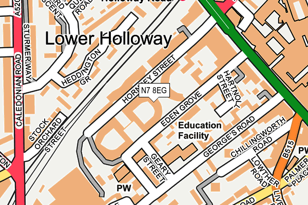 N7 8EG map - OS OpenMap – Local (Ordnance Survey) N7 8EG map - OS OpenMap – Local (Ordnance Survey)