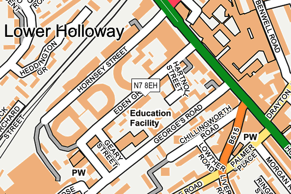 N7 8EH map - OS OpenMap – Local (Ordnance Survey) N7 8EH map - OS OpenMap – Local (Ordnance Survey)
