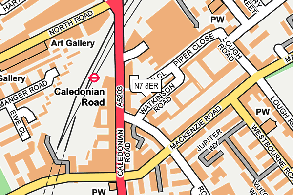 N7 8ER map - OS OpenMap – Local (Ordnance Survey) N7 8ER map - OS OpenMap – Local (Ordnance Survey)