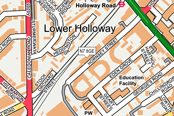 N7 8GE map - OS OpenMap – Local (Ordnance Survey) N7 8GE map - OS OpenMap – Local (Ordnance Survey)