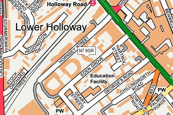 N7 8GR map - OS OpenMap – Local (Ordnance Survey) N7 8GR map - OS OpenMap – Local (Ordnance Survey)