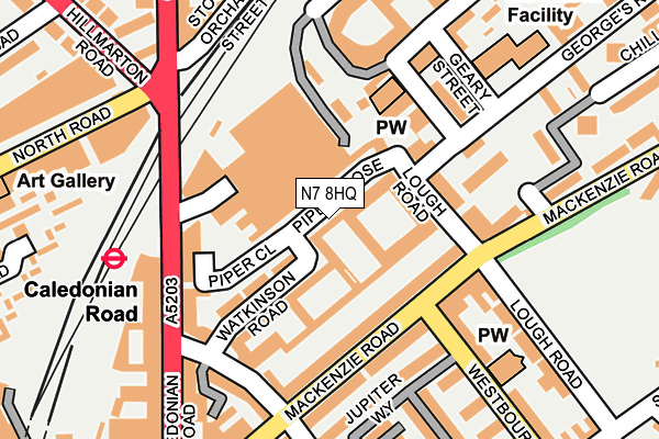 N7 8HQ map - OS OpenMap – Local (Ordnance Survey) N7 8HQ map - OS OpenMap – Local (Ordnance Survey)