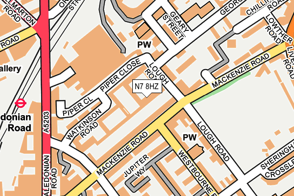 N7 8HZ map - OS OpenMap – Local (Ordnance Survey) N7 8HZ map - OS OpenMap – Local (Ordnance Survey)
