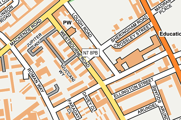 N7 8PB map - OS OpenMap – Local (Ordnance Survey) N7 8PB map - OS OpenMap – Local (Ordnance Survey)
