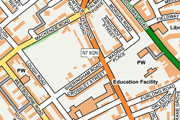 N7 8QN map - OS OpenMap – Local (Ordnance Survey)