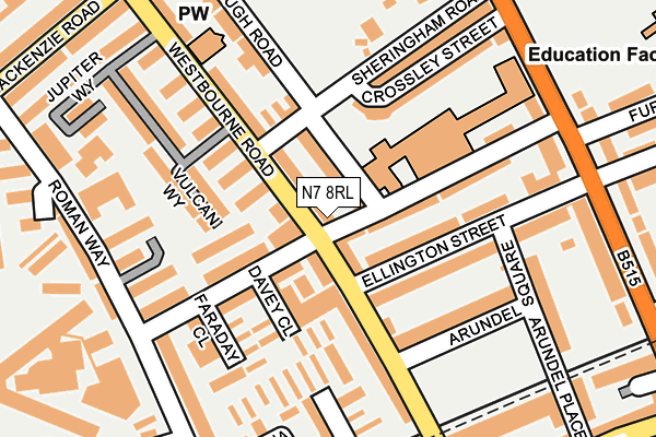 N7 8RL map - OS OpenMap – Local (Ordnance Survey) N7 8RL map - OS OpenMap – Local (Ordnance Survey)