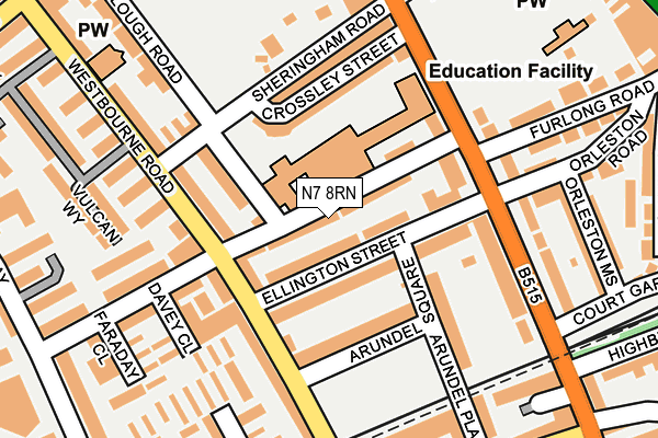 N7 8RN map - OS OpenMap – Local (Ordnance Survey)