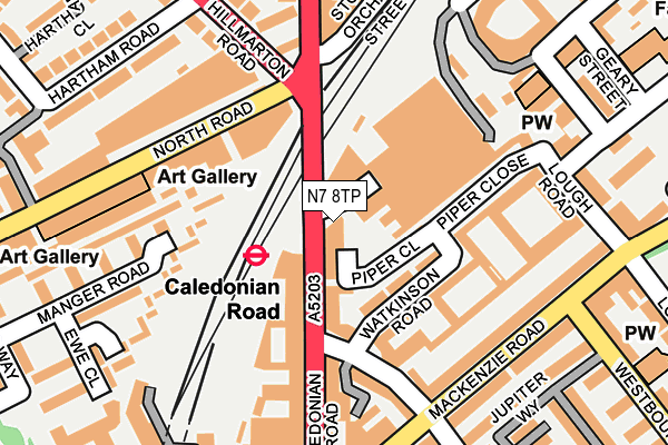 N7 8TP map - OS OpenMap – Local (Ordnance Survey)