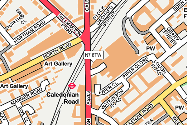 N7 8TW map - OS OpenMap – Local (Ordnance Survey) N7 8TW map - OS OpenMap – Local (Ordnance Survey)