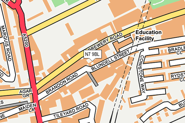 N7 9BL map - OS OpenMap – Local (Ordnance Survey) N7 9BL map - OS OpenMap – Local (Ordnance Survey)