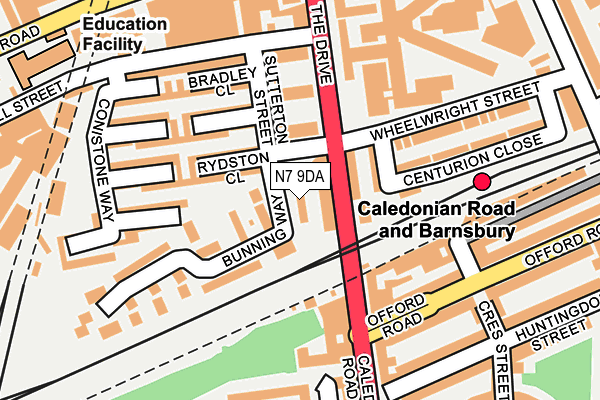 N7 9DA map - OS OpenMap – Local (Ordnance Survey)
