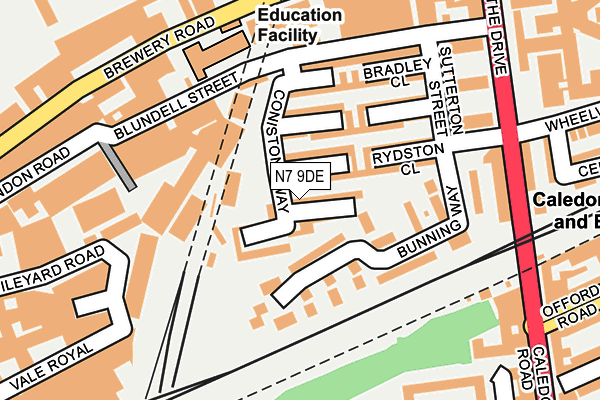 N7 9DE map - OS OpenMap – Local (Ordnance Survey) N7 9DE map - OS OpenMap – Local (Ordnance Survey)