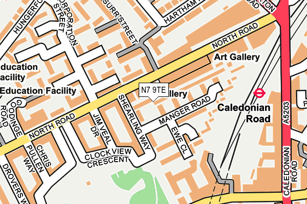 N7 9TE map - OS OpenMap – Local (Ordnance Survey)